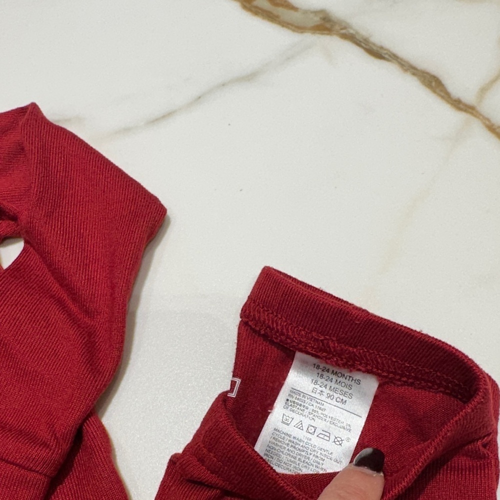 Gap Red Long Sleeve Pajama Set - Picture 4 of 4